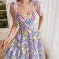 A-Line Cocktail Dresses Corsets Dress Wedding Guest Summer Tea Length Sleeveless Scoop Neck Bridesmaid Dress Tulle with Flowers