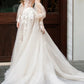 A-Line Lace Tulle Long Prom Dress Bride Gown Wedding Dress Beautiful