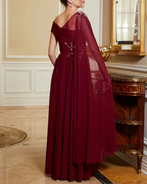 A-Line Princess Tulle Sequins Mother of the Bride Dress Evening Dresses Wedding Guest Party Dresses Elegant