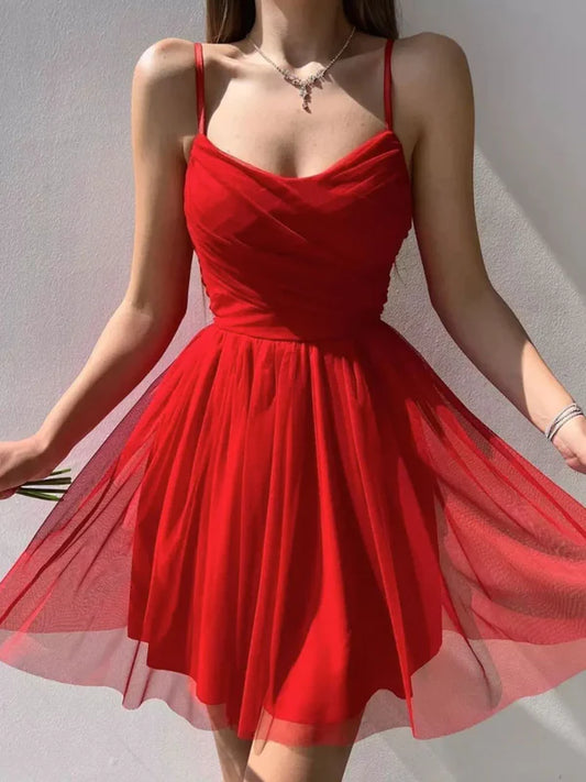 Charming Spaghetti Straps Short Prom Dress Lovely Homecoming Dress Cute Birthday Party Dress