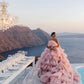 Layers Tulle Ball Gown Wedding Dress Drama Pink Wedding Dress Off Shoulder Without Wedding Veil
