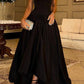 Black Strapless A-Line Long Formal Party Dress Birthday Outfits Elegant Evening Dress