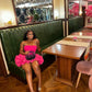 Fuchsia Strapless Sheath Black Girl Short Party Dress Off Shoulder Homecoming Dress Formal Dress