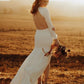 Backless Satin Wedding Dresses Memraid Long Sleeves Gowns Simple Solid Color Elegant