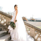 Spaghetti Strap A-line Wedding Dresses Satin Bridal Gowns V-neck Floor Length Simple