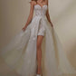 Sweetheart Long Sleeves Lace Wedding Dresses With Detachable Train Off Shoulder Beautiful