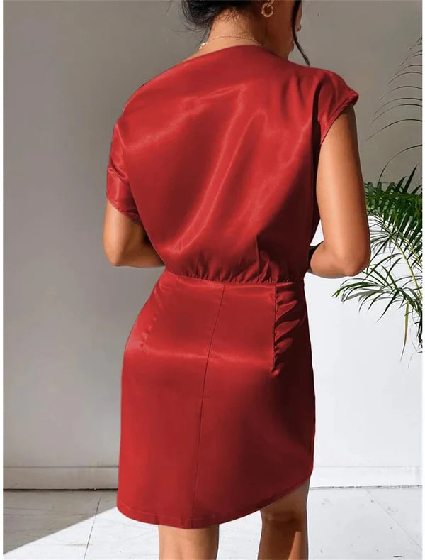 Women's Party Dress Cocktail Dress Wedding Guest Dress Mini Dress Black Pink Red Sleeveless Plain Ruched Spring Fall Winter One Shoulder Formal Wedding Guest Vacation