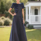 A-Line Ankle Length Organza with Ruffles Flower Mother of the Bride Dress Off Shoulder Wedding Guest Dress Elegant