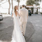 Fairy Mermaid Sweetheart Long Sleeves Satin Wedding Dresses with Appliques Beautiful