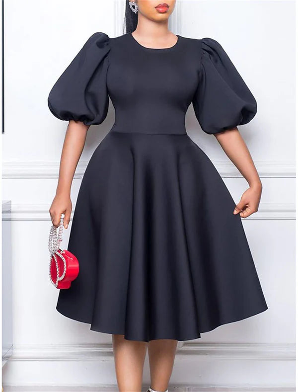 Ruched Crew Neck Short Sleeve Midi Dress Birthday Vacation Black Party Dress Cocktail Dress White