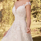 A-Line Princess Wedding Dress With Appliques Lace V-neck Floor Length Elegant