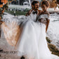 Elegant A-line Wedding Dresses Tulle Appliqued Bridal Gowns Floor Length Beautiful