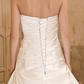 Princess A-Line Wedding Dresses Strapless Chapel Train Satin Sleeveless Long