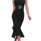 Black Dress Party Dress Cocktail Dress Ruched Crew Neck Sleeveless Midi Dress Birthday Vacation Black