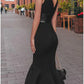 Black Dress Party Dress Cocktail Dress Ruched Crew Neck Sleeveless Midi Dress Birthday Vacation Black