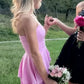 Sweetheart A-Line Strapless Layered Sleeveless Short Summer Dress Lovely Homecoming Dress Charming Birthday Party Dress