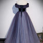 Sparkling Purple Gradient Tulle Off Shoulder A-line Purple Evening Dress Prom Dress Elegant