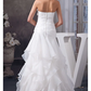 A-Line Wedding Dresses Sweetheart Neckline Floor Length Lace Organza Satin Strapless with Ruched Appliques Cascading