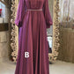 Modest High Neck Long Sleeves A-Line Chiffon Formal Party Dress Elegant Evening Dress