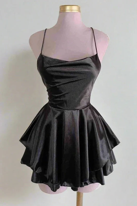 Sweet A Line Spaghetti Straps Short Prom Dress Lovely Homecoming Dress Simple Birthday Party Dress