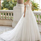 Off-The-Shoulder Ball-Gown Wedding Dresses With Short Sleeves Tulle Lace And Appliques Elegant
