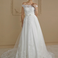 Ball Gown Wedding Dresses Off Shoulder Court Train Lace Tulle Cap Sleeve Country Glamorous See-Through Plus Size Backless with Sashes Ribbons Bow(s)