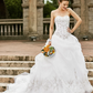 Ball Gown Wedding Dresses Strapless Court Train Organza Strapless Country Romantic Plus Size with Pick Up Skirt