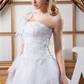 A-Line Wedding Dresses One Shoulder Court Train Lace Organza Satin Spaghetti Strap with Ruched Lace Insert Cascading