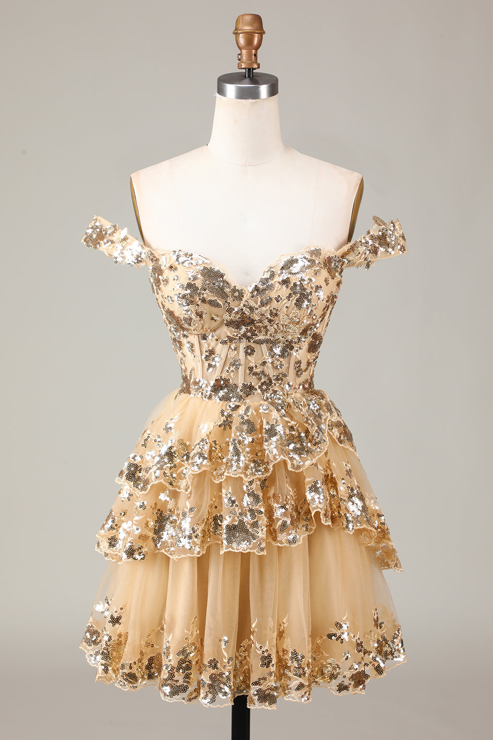 Sparkly Black Pink A-Line Corset Tiered Short Homecoming Dress Sexy
