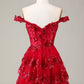 Sparkly Black Pink A-Line Corset Tiered Short Homecoming Dress Sexy