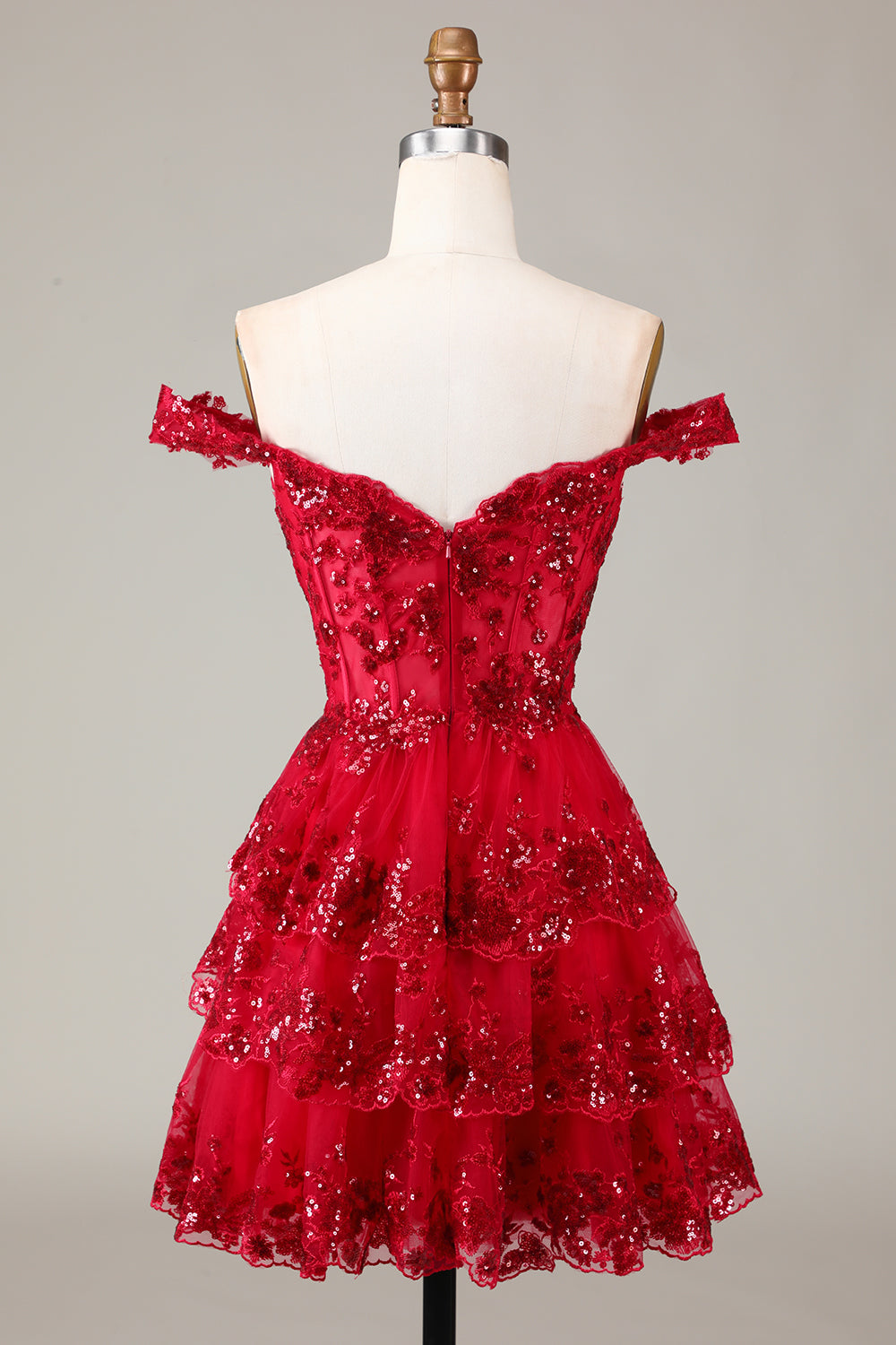 Sparkly Black Pink A-Line Corset Tiered Short Homecoming Dress Sexy