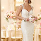 Wedding Dresses V Neck Lace Spaghetti Strap Mordern Sexy Backless Long