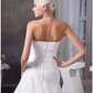 A-Line Wedding Dresses Sweetheart Neckline Floor Length Lace Organza Satin Strapless with Ruched Appliques Cascading