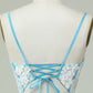 Light Blue Sheath Spaghetti Straps Short Homecoming Dress with Appliques With Flowers
