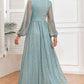 Sparkly Dark Purple Tulle Long Prom Dress Sexy Evening Dresses