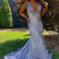 Sparkly Deep V Neck Sequin Mermaid Prom Dress Sparkly Evening Dresses