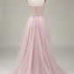 Tulle Sweetheart Light Pink Prom Dress with Corset Off Shoulder Sexy