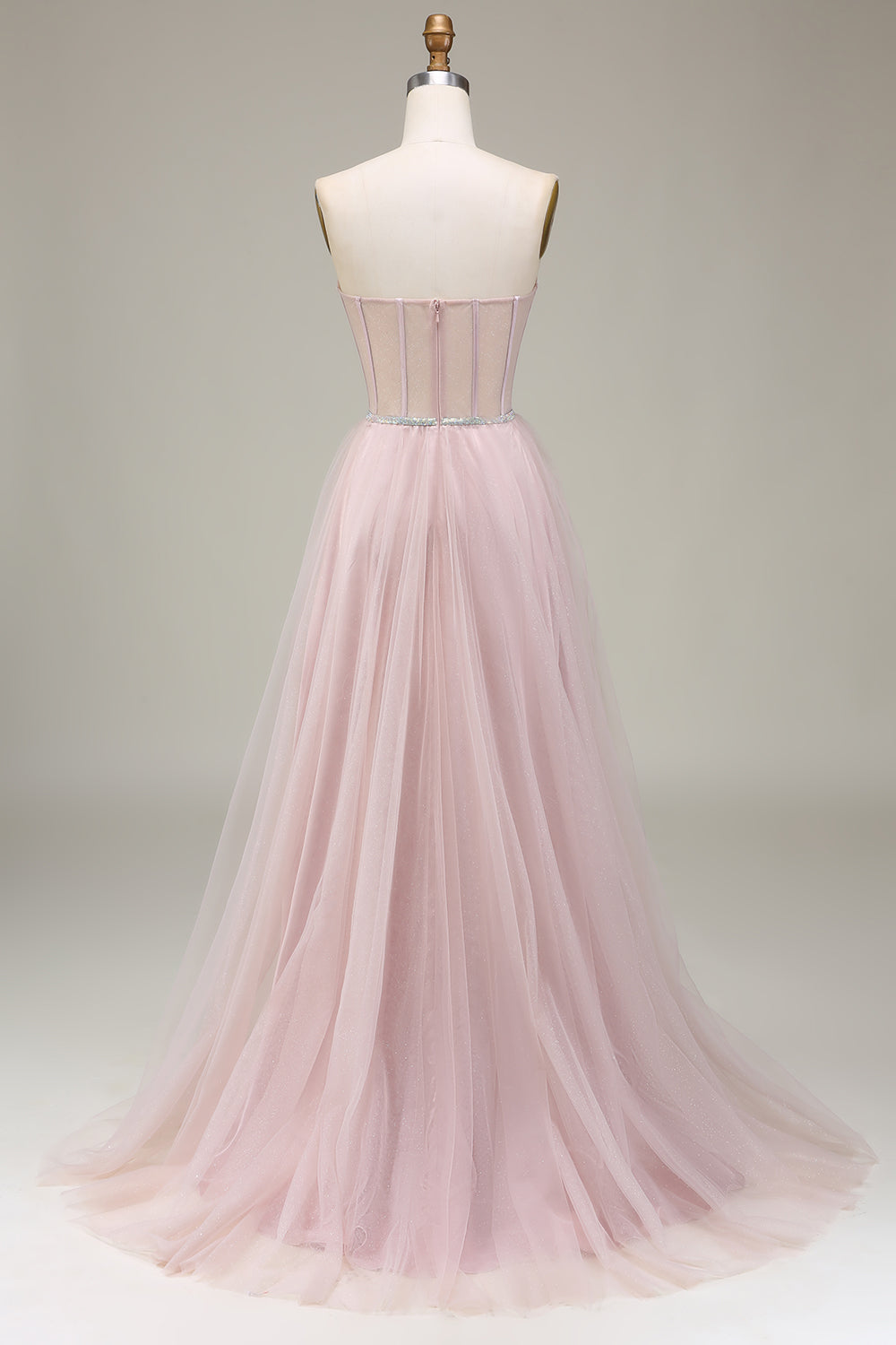 Tulle Sweetheart Light Pink Prom Dress with Corset Off Shoulder Sexy