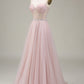 Tulle Sweetheart Light Pink Prom Dress with Corset Off Shoulder Sexy