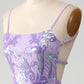 Light Purple Spaghetti Straps Sparkly Sequin Backless Prom Dress Beautiful Long