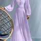 A-Line V-Neck Mother Of The Bride Dresses Long Sleeve Floor Length Evening Dress