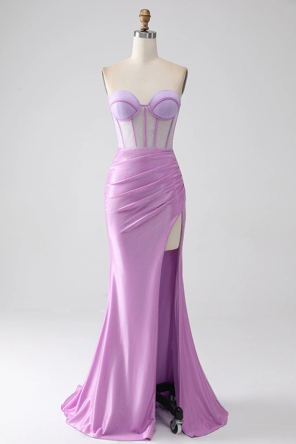 Mermaid Strapless Corset Prom Dress with Slit Off Shoulder Sexy Long