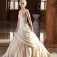 A-Line Wedding Dresses Strapless Cathedral Train Taffeta Beaded Lace Strapless Glamorous Plus Size with Beading Lace Insert