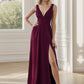 Sleeveless V-Neck Empire Waist High Slit Floor-Length Evening Dress Sexy Party Dress