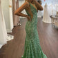 Sparkly Deep V Neck Sequin Mermaid Prom Dress Sparkly Evening Dresses
