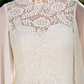 Wedding Dresses V Neck Court Train Chiffon Long Sleeve with Beading Pure Color
