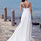 Wedding Dresses Sweetheart Neckline Stretch Satin Spaghetti Strap Open Back with