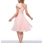 A-Line Empire Elegant Engagement Cocktail Party Dress Jewel Neck Sleeveless Knee Length Chiffon
