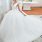 Ball Gown Wedding Dresses V Neck Court Train Tulle Regular Straps Simple Glamorous Backless