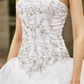 Ball Gown Wedding Dresses Strapless Court Train Organza Strapless Country Romantic Plus Size with Pick Up Skirt